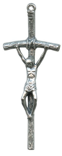 Papal Crucifix Oxidized Metal mm.55- 2 1/4"