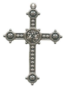 Silver Plated Metal Cross mm.50- 2"