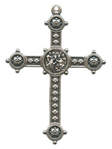 Silver Plated Metal Cross mm.50- 2"