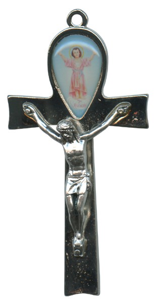 Silver Plated Metal Crucifix Made in Italy cm.8- 3 1/8"