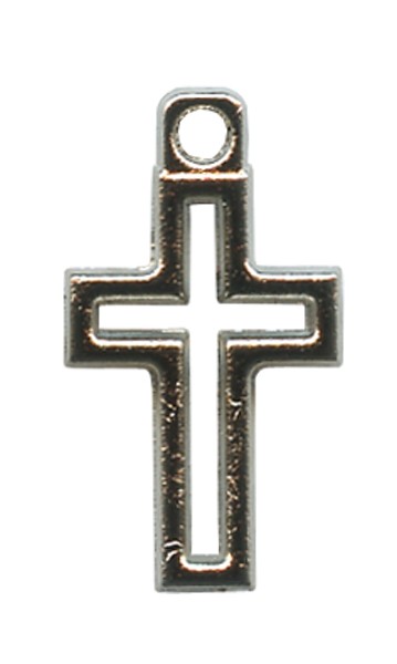 Cross Silver Plated Metal mm.15- 1/2"