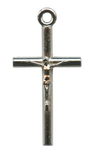 Crucifix Silver Plated Metal mm.25- 1"