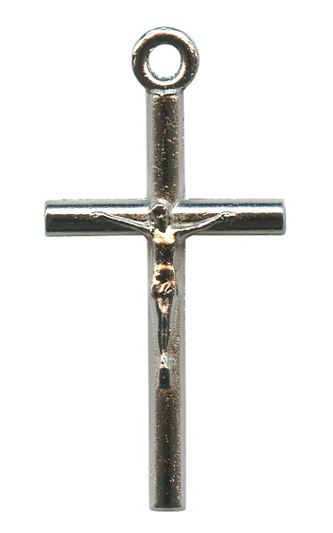 Crucifix Silver Plated Metal mm.25- 1"