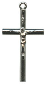 Crucifix Silver Plated Metal mm.36- 1 1/4"