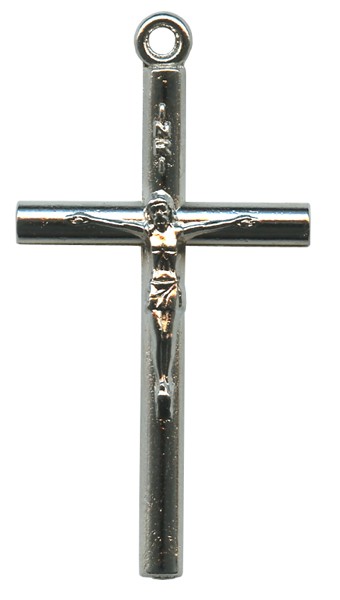 Crucifix Silver Plated Metal mm.36- 1 1/4"
