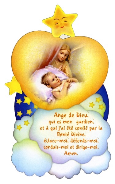 Guardian Angel Angel of God Plaque French cm.17.5x10.5- 7 3/4"x4"