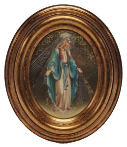 Miraculous Gold Leaf Oval Picture cm.12.5x10.5- 5"x4 1/4"