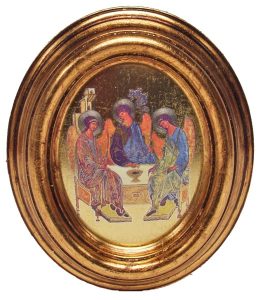 Icon Trinity Gold Leaf Oval Picture cm.12.5x10.5- 5"x4 1/4"