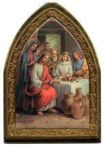 The Wedding of Cana Gold Leaf Picture Frame Mini Vault cm.18.5x13.5 - 7 1/4"x5 1/4"