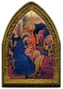 Nativity Gold Leaf Picture Frame Mini Vault cm.18.5x13.5 - 7 1/4"x5 1/4"