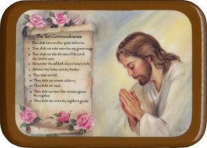 The Ten Commandments Plaque cm. 21x29- 8 1/2"x 11 1/2"