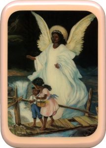 Pink Frame Guardian Angel Plaque cm. 21x29- 8 1/2"x 11 1/2"