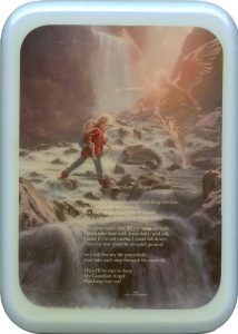 Blue Frame Guardian Angel Prayer Plaque cm. 21x29- 8 1/2"x 11 1/2"