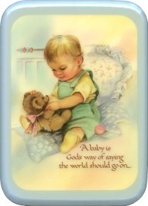 Blue Frame Baby is God's Way Plaque cm. 21x29- 8 1/2"x 11 1/2"