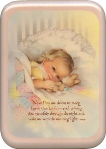 Pink Frame Now I Lay Me Down Prayer Plaque cm. 21x29- 8 1/2"x 11 1/2"