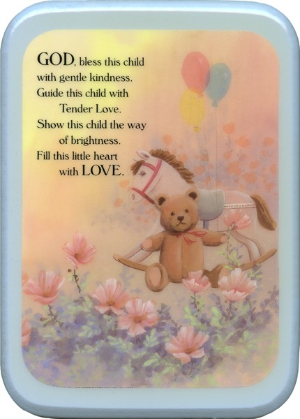 Blue Frame God Bless This Child Plaque cm. 21x29- 8 1/2"x 11 1/2"