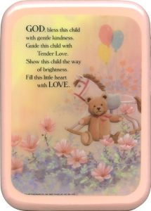 Pink Frame God Bless This Child Plaque cm. 21x29- 8 1/2"x 11 1/2"