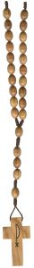 Olive Wood Cord Rosary mm.6 Pax Cross