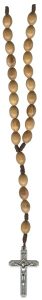 Olive Wood Cord Rosary Beads with T3 Cross mm.7