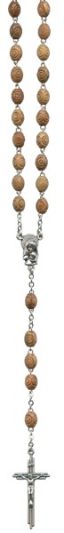 Olive Wood Rosary Carved Beads mm.6