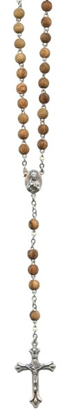 Carved Olive Wood Rosary Beads mm.5