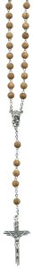 Carved Olive Wood Rosary Beads mm.5