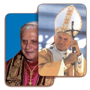 Pope John Paul II/ Pope Benedict 3D Bi-Dimensional Cards cm5.5x 8.2 - 2 1/8"x3 1/4"