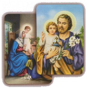 Holy Family/ St.Joseph 3D Bi-Dimensional Cards cm5.5x 8.2 - 2 1/8"x3 1/4"