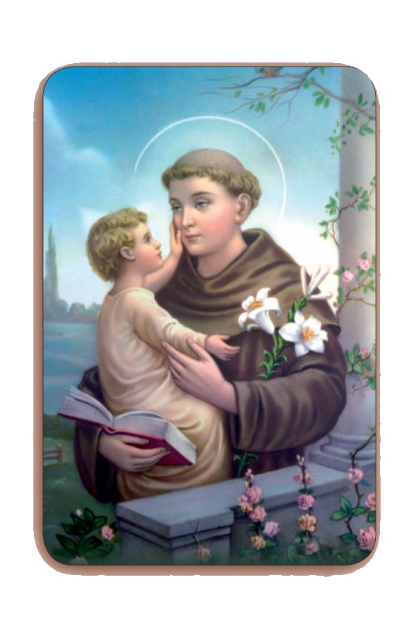 St.Anthony 3D Bi-Dimensional Cards cm5.5x 8.2 - 2 1/8"x3 1/4"
