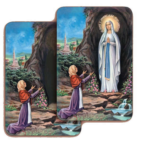 Lourdes 3D Bi-Dimensional Cards cm5.5x 8.2 - 2 1/8"x3 1/4"
