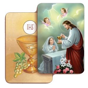 Communion Girl 3D Bi-Dimensional Cards cm5.5x 8.2 - 2 1/8"x3 1/4"