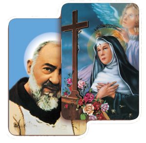 San Pio/ St.Rita 3D Bi-Dimensional Cards cm.5.5x8.2- 2 1/8"x 3 1/4"