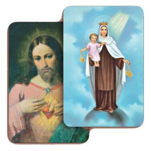 Sacred Heart of Jesus/ Madonna 3D Bi-Dimensional Cards cm.5.5x8.2- 2 1/8"x 3 1/4"