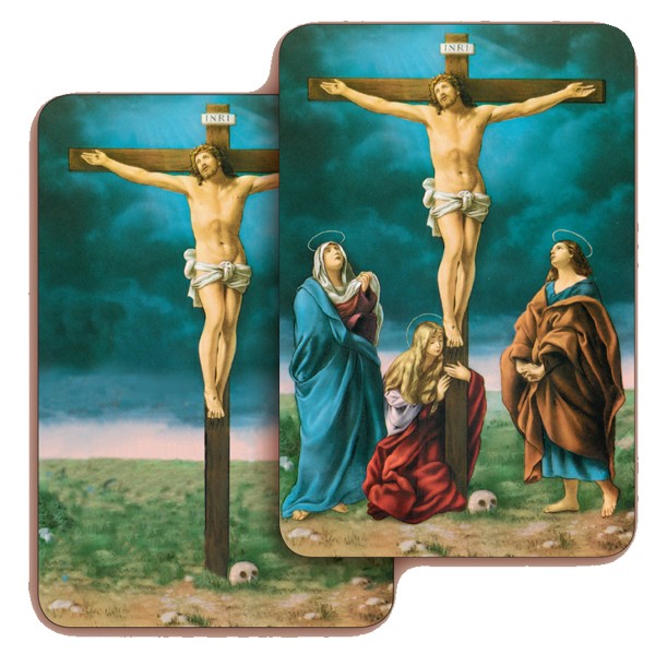 rucifixion 3D Bi-Dimensional Cards cm.5.5x8.2- 2 1/8"x 3 1/4"