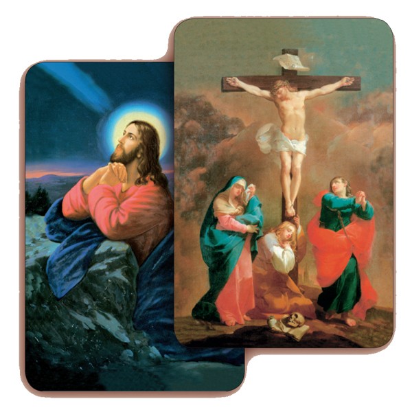 The Crucifixion/ Jesus 3D Bi-Dimensional Cards cm.5.5x8.2- 2 1/8"x 3 1/4"