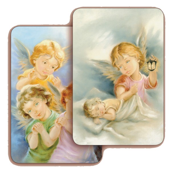 Guardian Angel 3D Bi-Dimensional Cards cm.5.5x8.2- 2 1/8"x 3 1/4"