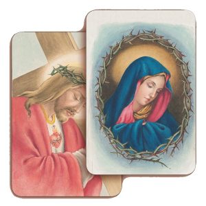 Gesu' Nazzareno/ Addolorata 3D Bi-Dimensional Cards cm.5.5x8.2- 2 1/8"x 3 1/4"