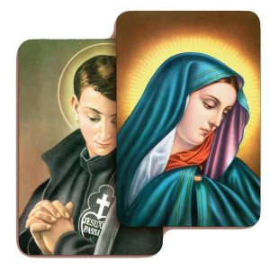 Addolorata/ St.Gabriele 3D Bi-Dimensional Cards cm.5.5x8.2- 2 1/8"x 3 1/4"