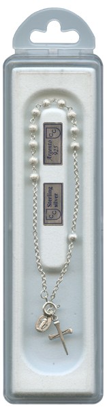 Puntrinato Sterling Silver Rosary Bracelet Boxed
