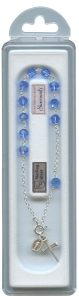 Swarovski Crystal Rosary Bracelet Sterling Silver Sapphire mm.5