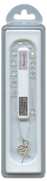 Swarovski Crystal Rosary Bracelet Sterling Silver Crystal mm.5