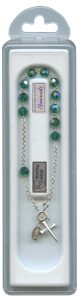 Swarovski Crystal Rosary Bracelet Sterling Silver Emerald mm.5