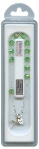 Swarovski Crystal Rosary Bracelet Sterling Silver Peridot mm.5
