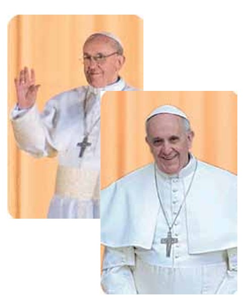 Pope Francis/ Pope John Paul II 3D Bi-Dimensional Cards cm.5.5x8.2- 2 1/8"x 3 1/4"