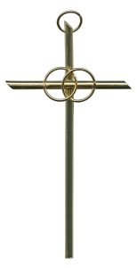 Metal Gold Plated Anniversary Cross cm.14-6"