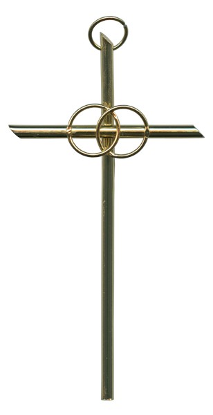 Metal Gold Plated Anniversary Cross cm.14-6"