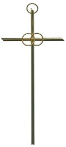 Metal Gold Plated Anniversary Cross cm.20- 8"