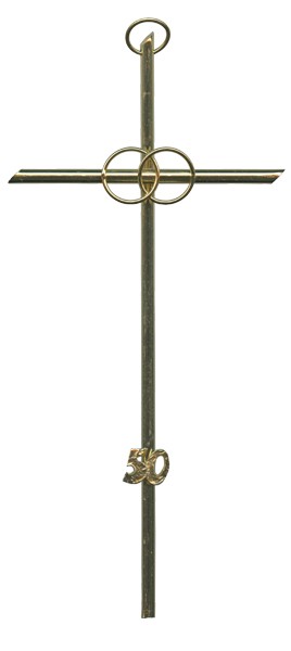  Metal Gold Plated 50th Anniversary Cross cm.20- 8"