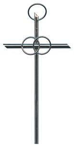 Metal Silver Plated Anniversary Cross cm.14- 6"