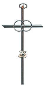 Metal Silver Plated 25th Anniversary Cross cm.14-6"